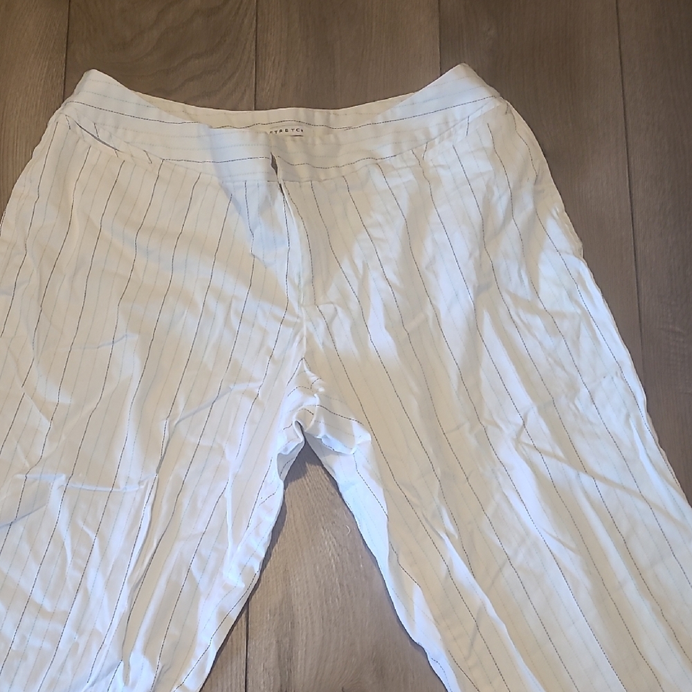 White Striped Women Pants